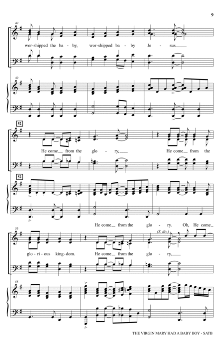 The Virgin Mary Had A Baby Boy (arr. Joseph M. Martin) 4-Part scores gallery preview page 7