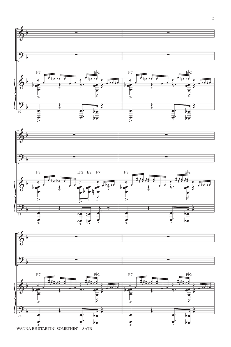 Wanna Be Startin' Somethin' 4-Part scores gallery preview page 4