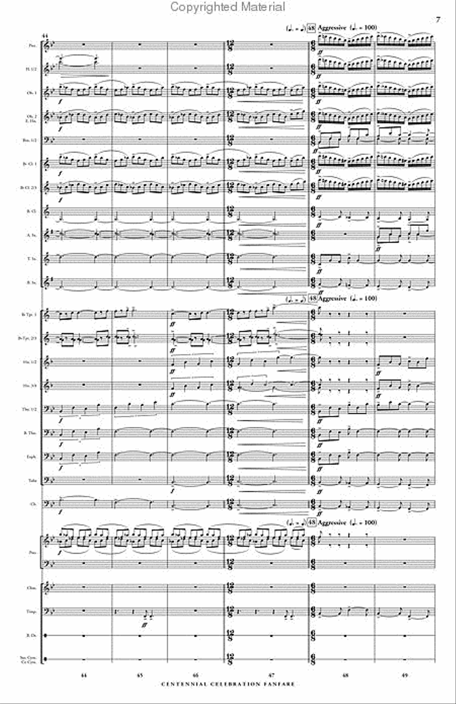 Centennial Celebration Fanfare Concert Band scores gallery preview page 8