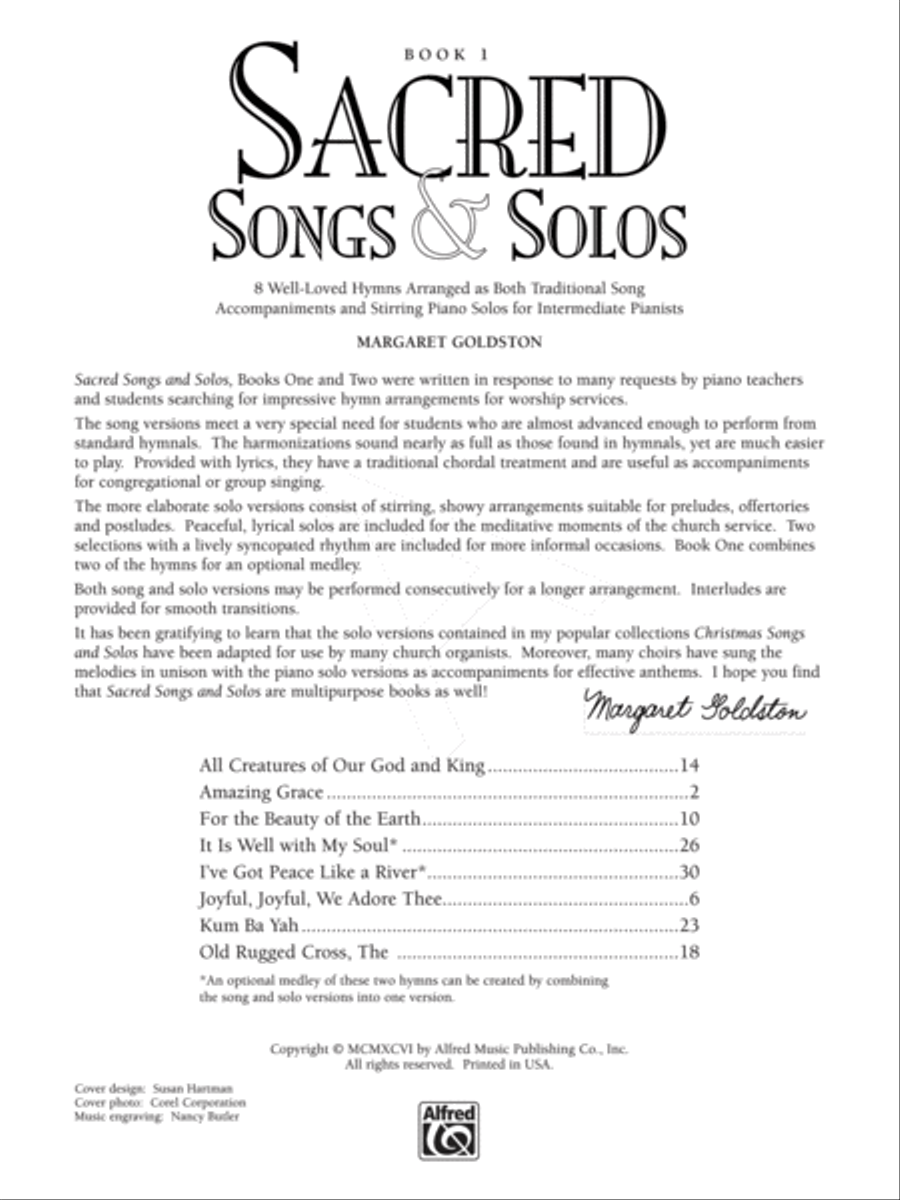 Sacred Songs & Solos, Book 1