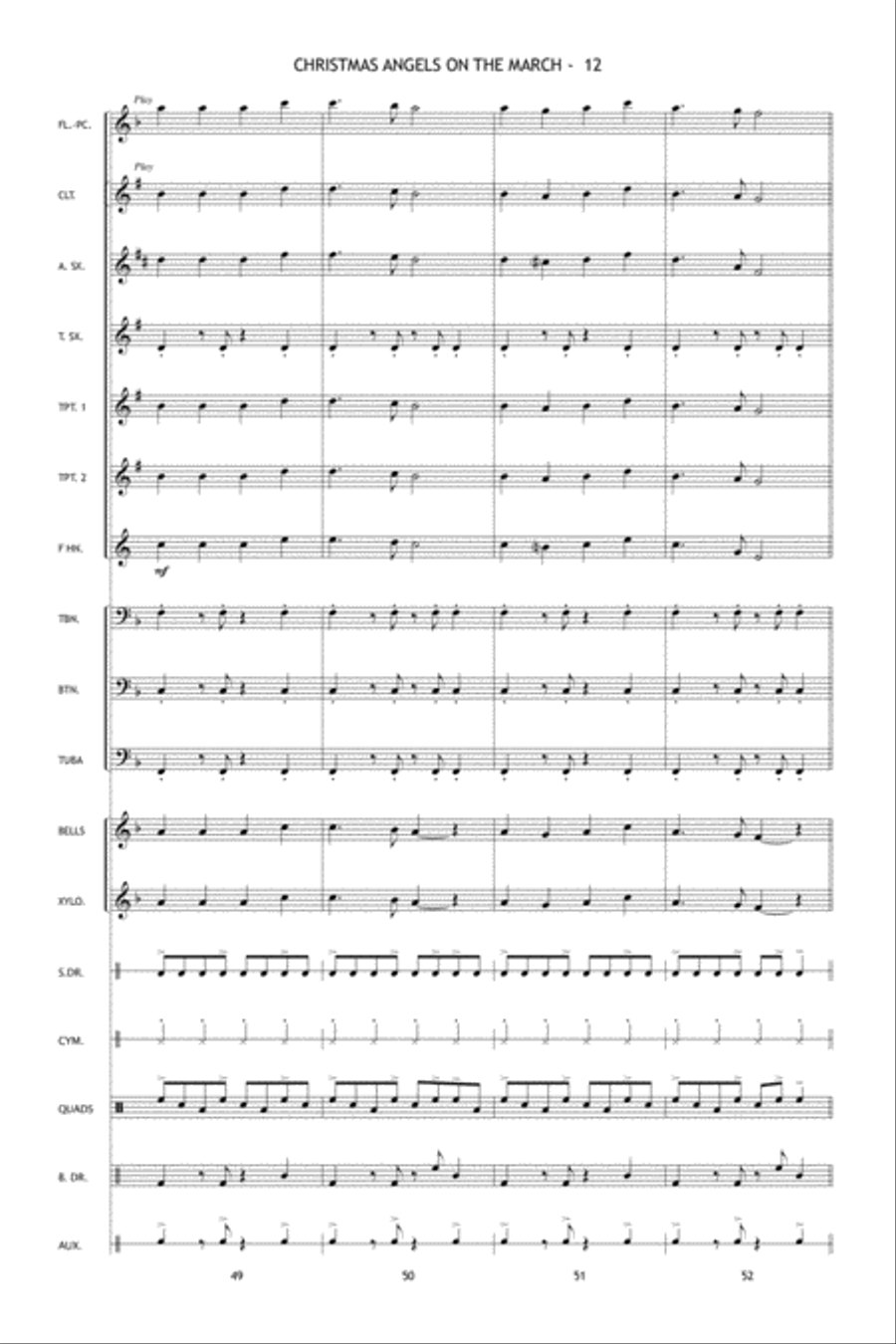 Christmas Angels on the March Marching Band scores gallery preview page 13