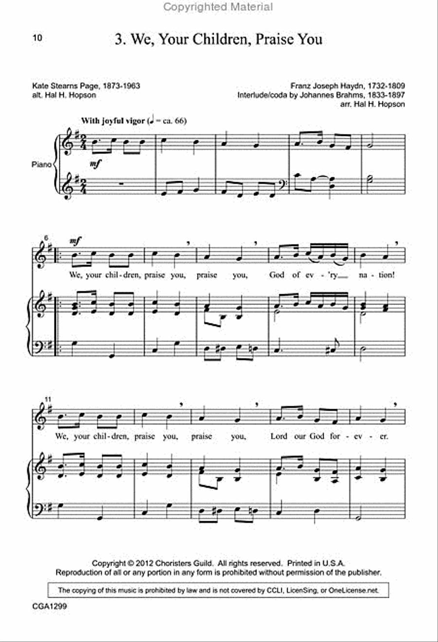 Three Unison Anthems from Master Composers Unison Choir scores gallery preview page 6