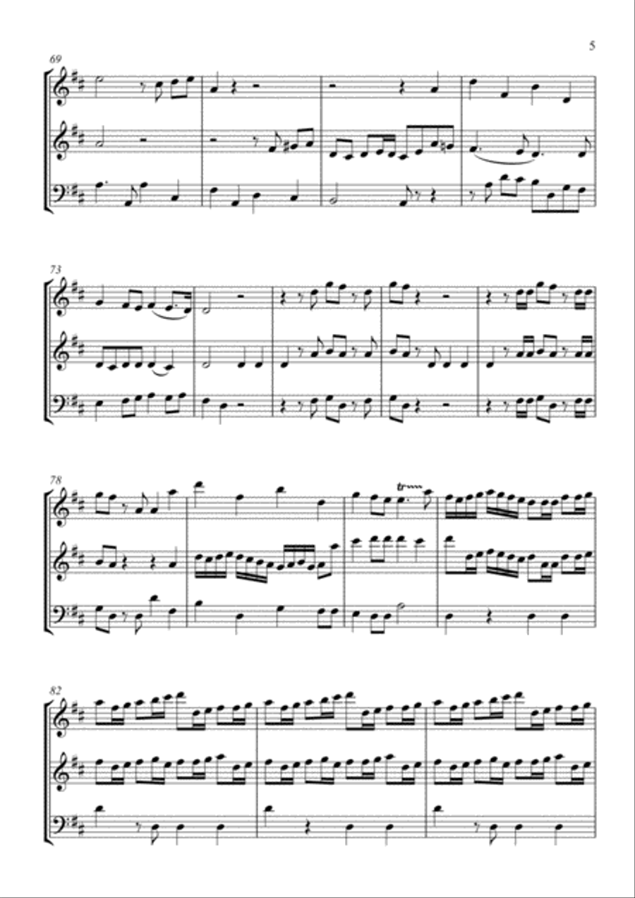Haendel - Hallelujah (two oboes and bassoon) Woodwind Trio scores gallery preview page 5