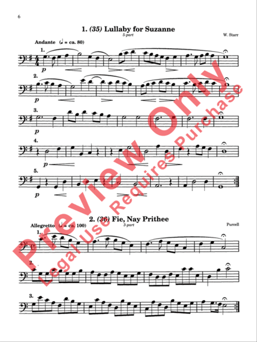 Rounds and Canons for Reading, Recreation and Performance, Piano Ensemble, Volume 2 Cello scores gallery preview page 10