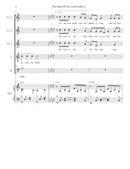 The Hand Of The Lord Feeds Us (Psalm 145) (Duet for Tenor and Bass solo) image number null