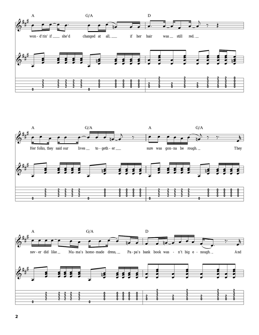 Tangled Up In Blue Acoustic Guitar scores gallery preview page 2
