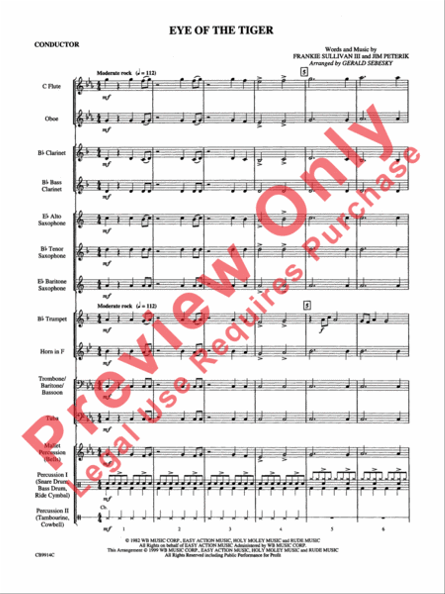 Eye of the Tiger Concert Band scores gallery preview page 4