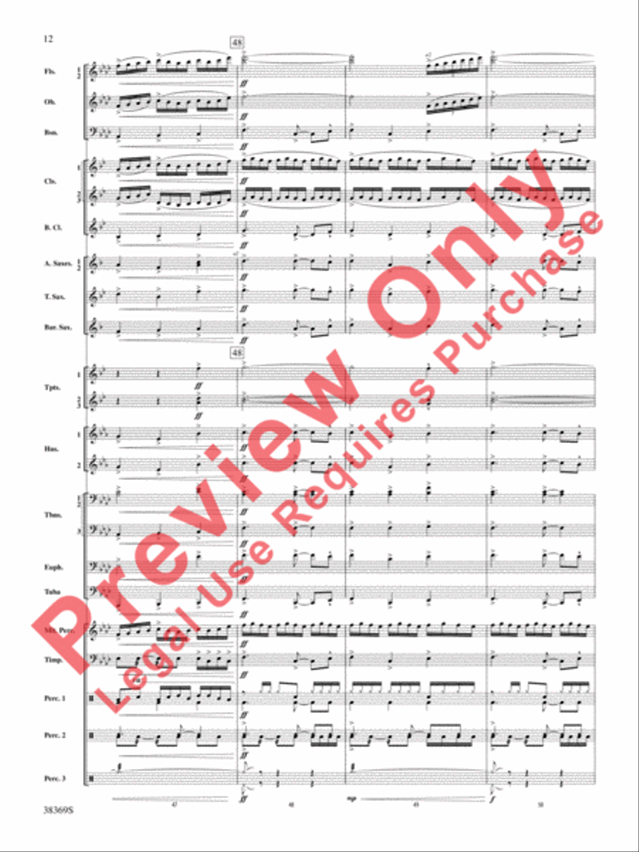 Man of La Mancha Concert Band scores gallery preview page 13