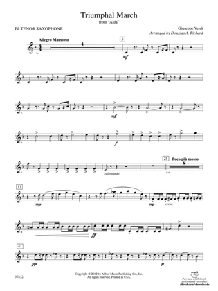 Triumphal March (from Aida): B-flat Tenor Saxophone