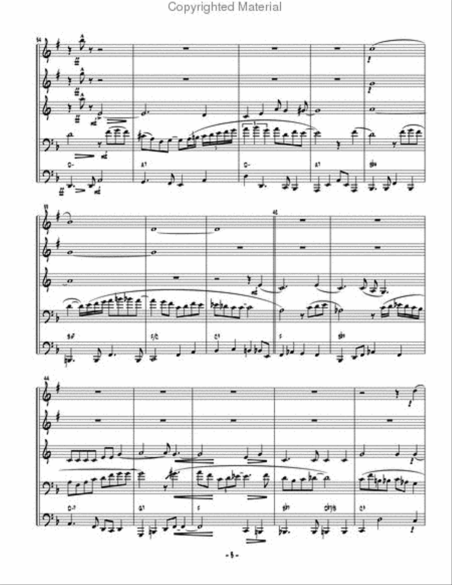 Swing Low, Sweet Chariot Brass Quintet scores gallery preview page 3