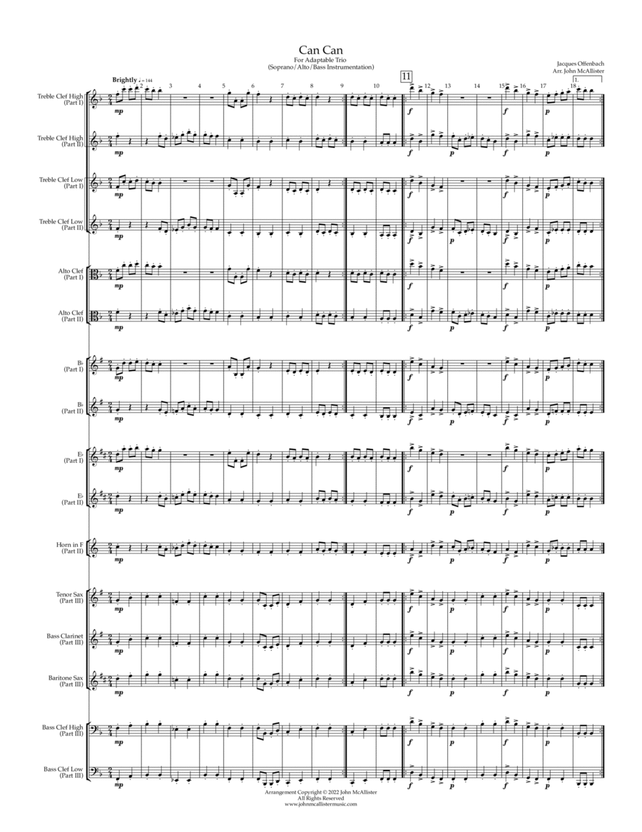 Can Can - for adaptable wind trio (SAB) SAB scores gallery preview page 1