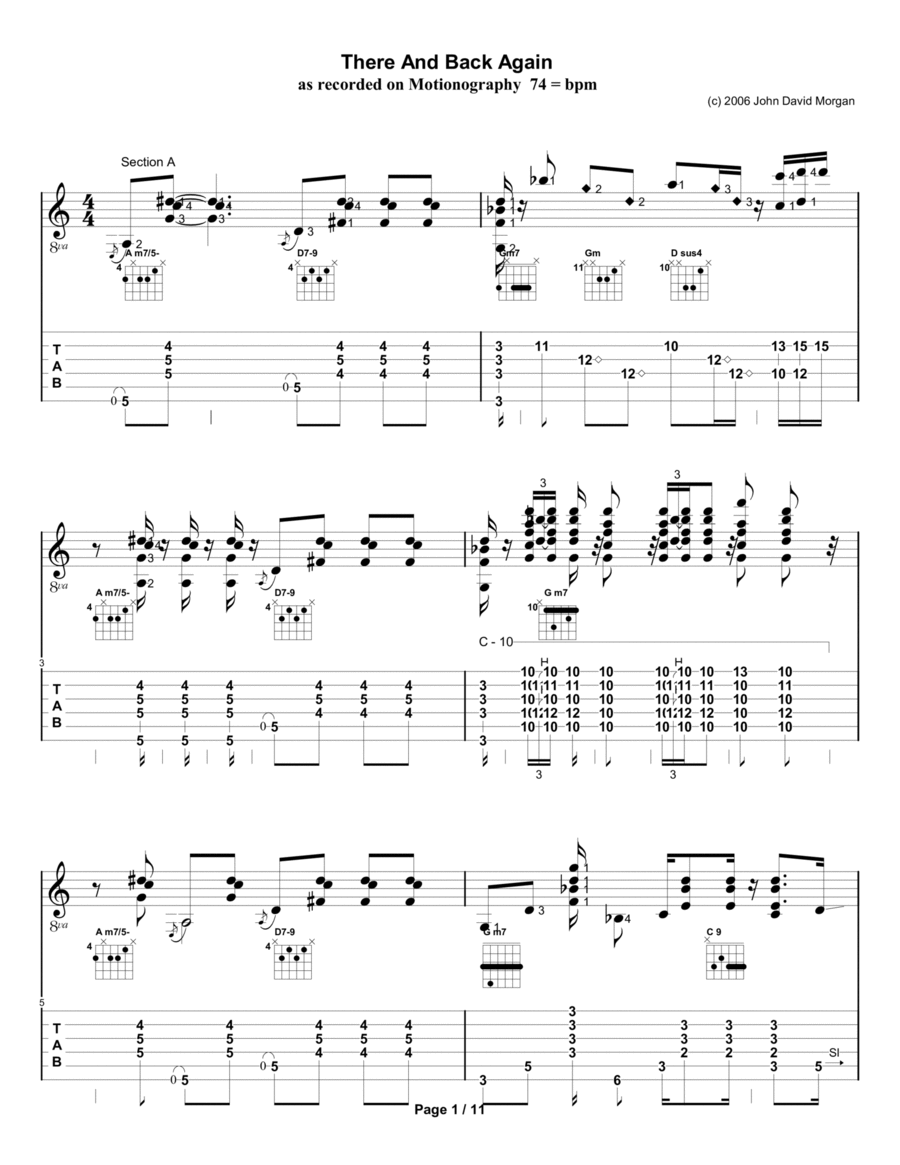 There and Back Again Acoustic Guitar scores gallery preview page 1