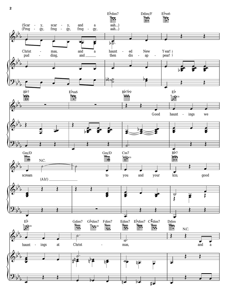 We Wish You A Scary Christmas Piano, Vocal, Guitar scores gallery preview page 2