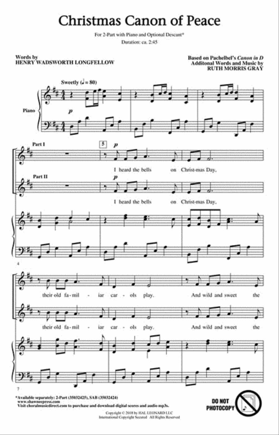 Christmas Canon of Peace 2-Part scores gallery preview page 2