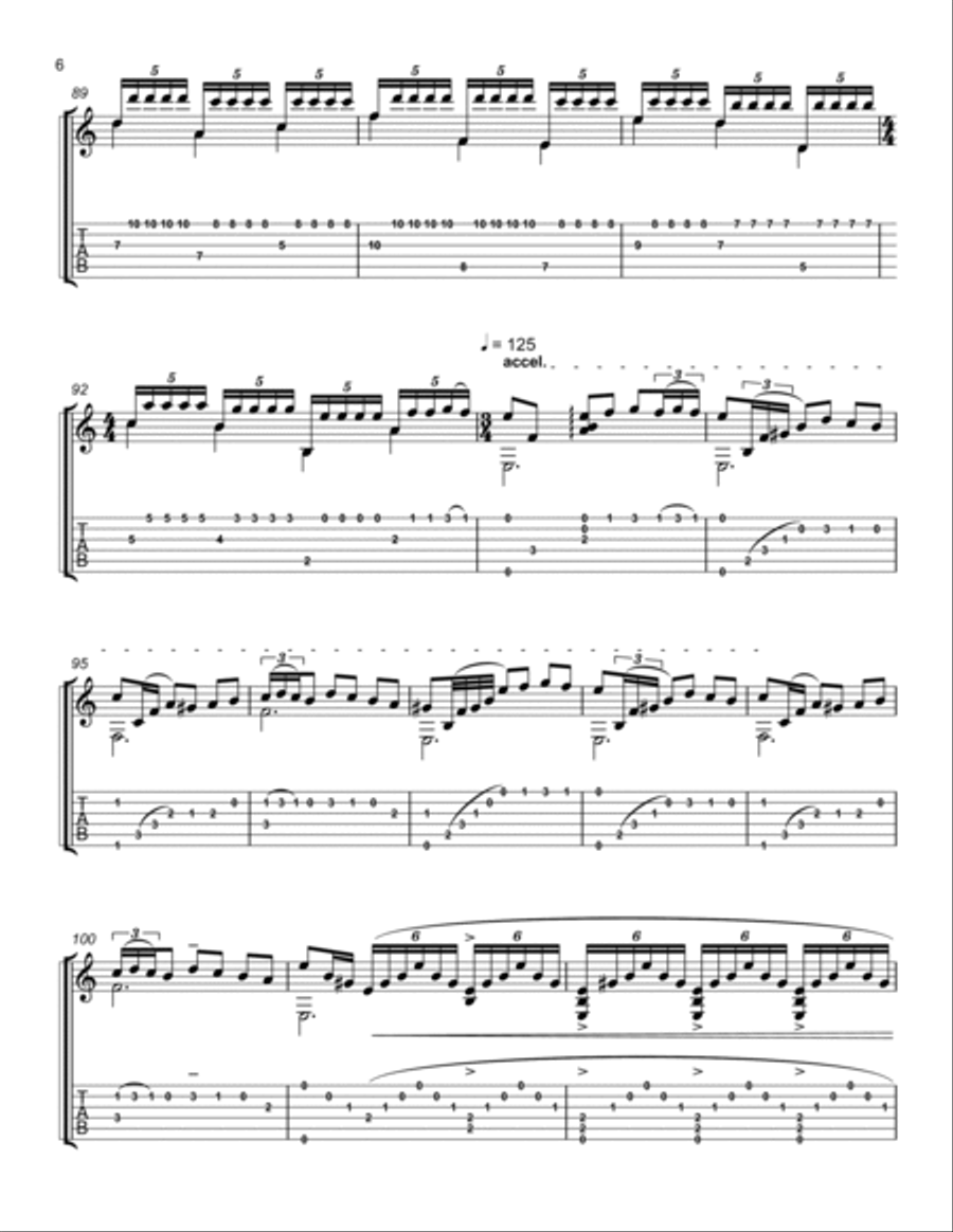 Malaguena Acoustic Guitar scores gallery preview page 6