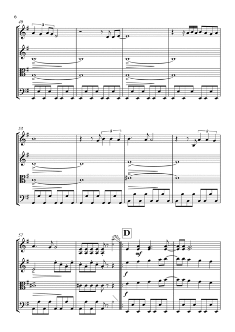 I Was Made For Lovin' You String Quartet scores gallery preview page 6