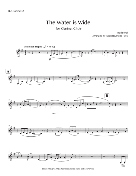 The Water is Wide (for clarinet choir) image number null