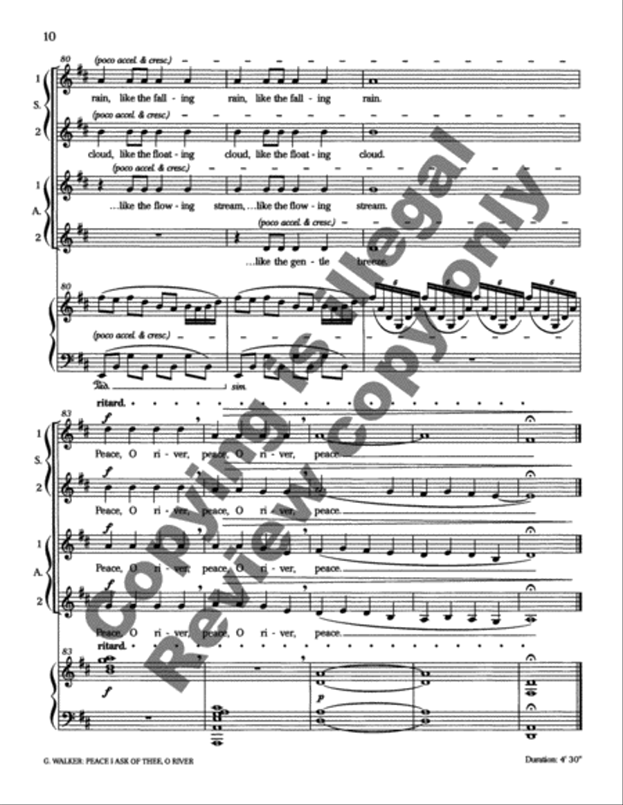 New Millennium Suite: 2. Peace I Ask of Thee, O River SSAA scores gallery preview page 14