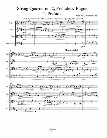String Quartet no. 2, Prelude and Fugue, op. 44 image number null