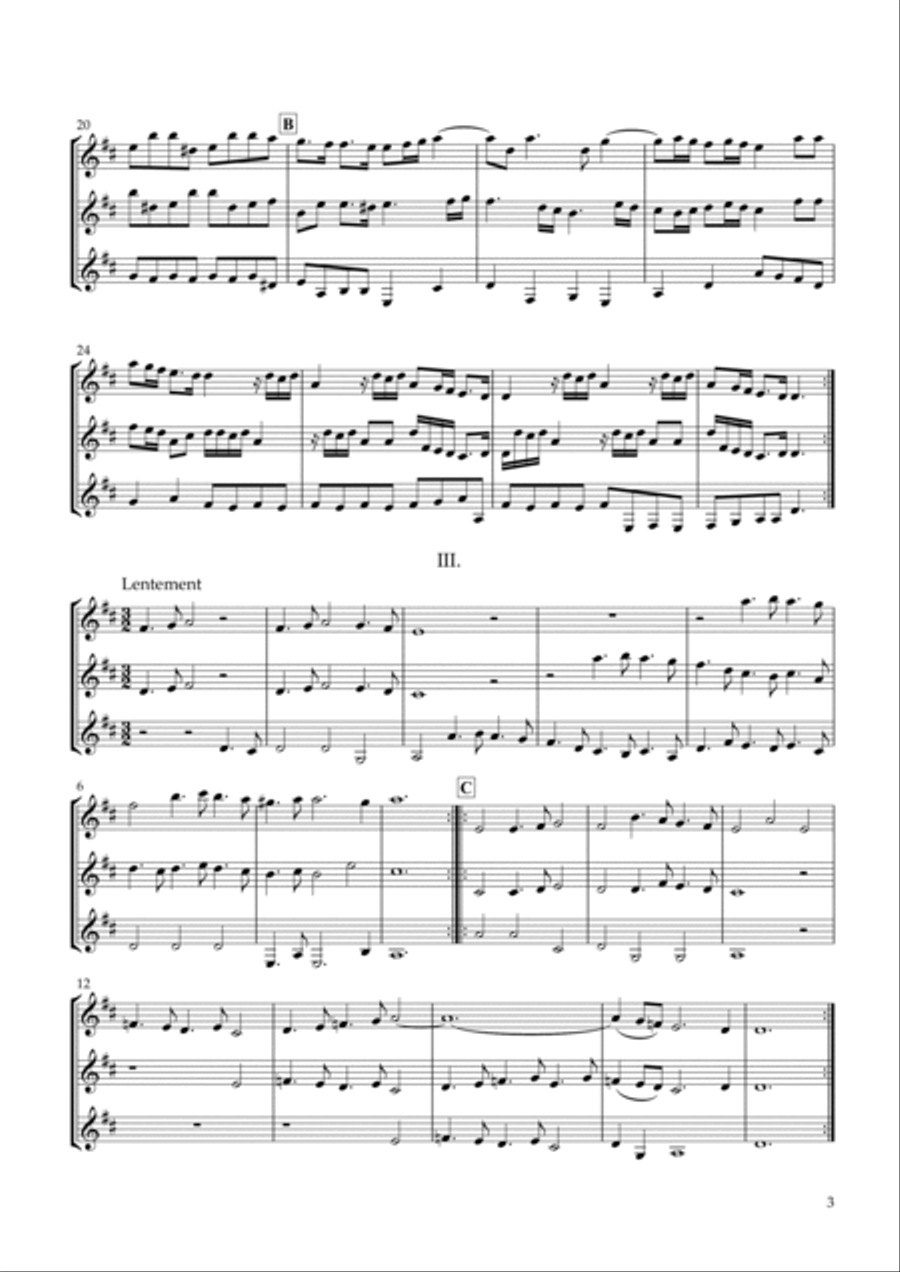 Six Sonatas No.1 for two Oboes & English Horn Op.7-1 Woodwind Ensemble scores gallery preview page 3