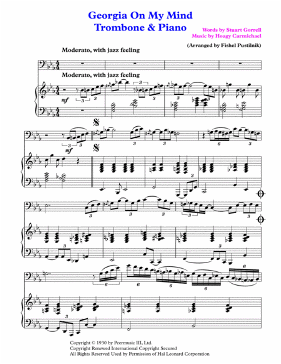 Georgia On My Mind Piano scores gallery preview page 2