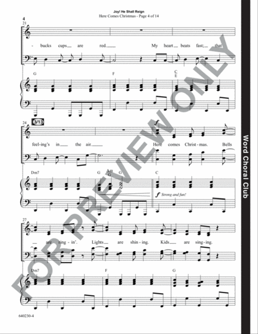 Here Comes Christmas - Anthem 4-Part scores gallery preview page 5