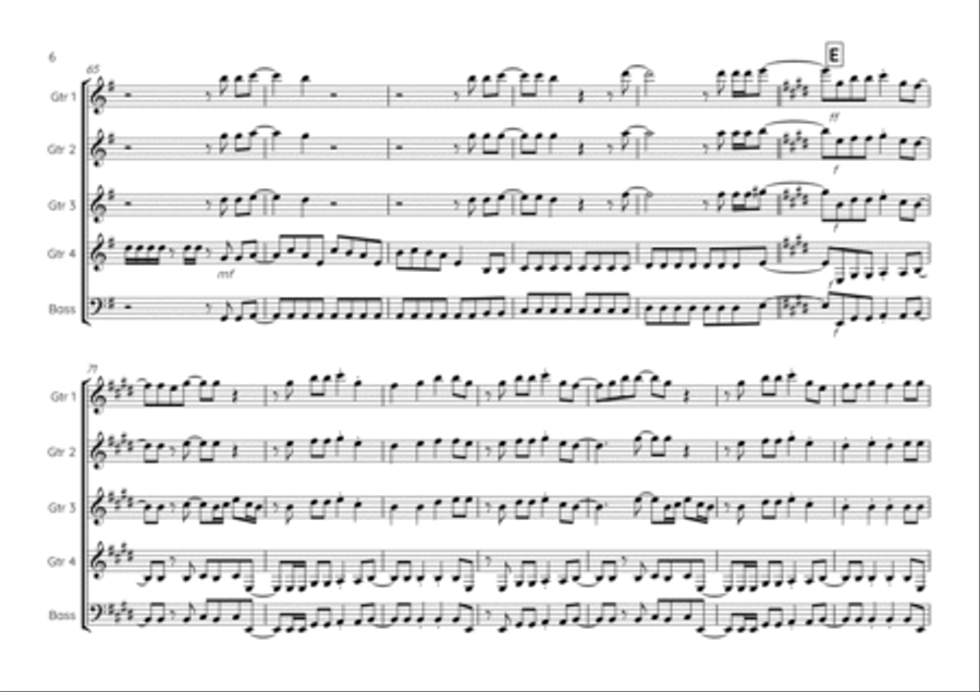 How Will I Know Guitar Ensemble scores gallery preview page 6