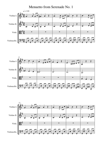 Menuetto from Serenade No. 1