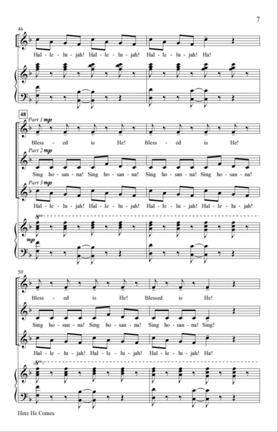 Here He Comes 3-Part scores gallery preview page 6