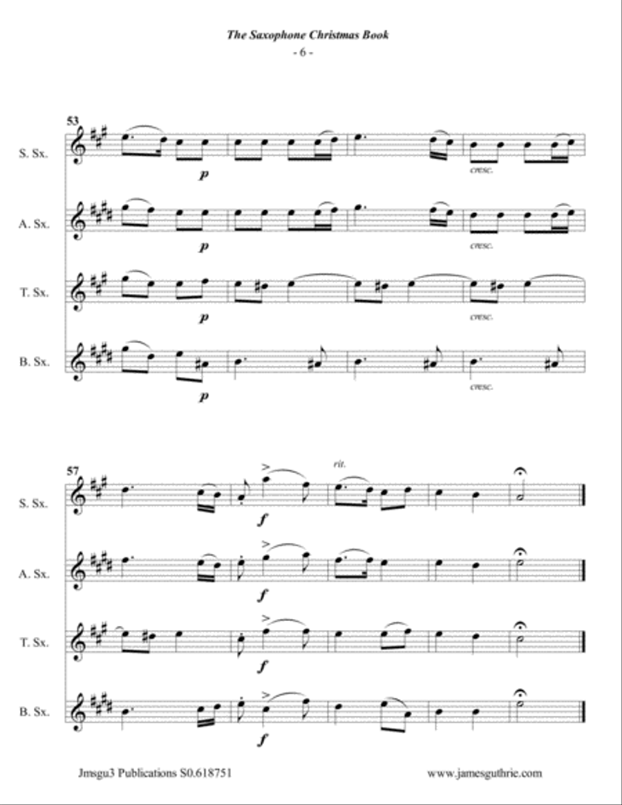 Guthrie: The Saxophone Choir Christmas Book Tenor Saxophone scores gallery preview page 6