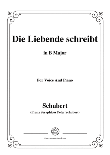 Schubert-Die Liebende schreibt,in B Major,Op.165 No.1,for Voice and Piano image number null