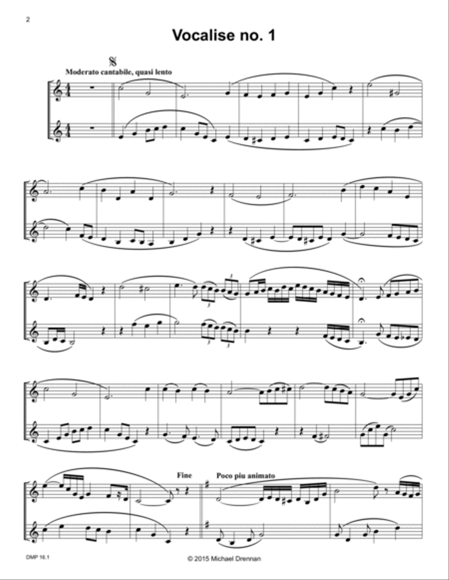 Fifteen Duets from Vocalise op. 12 Horn scores gallery preview page 4