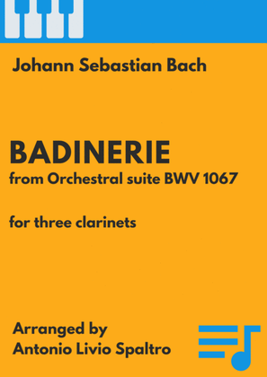 Book cover for Badinerie (J.S. Bach) for Clarinet trio