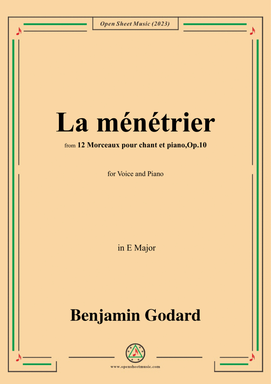 B. Godard-La ménétrier,in E Major,Op.10 No.6 Voice scores gallery preview page 1