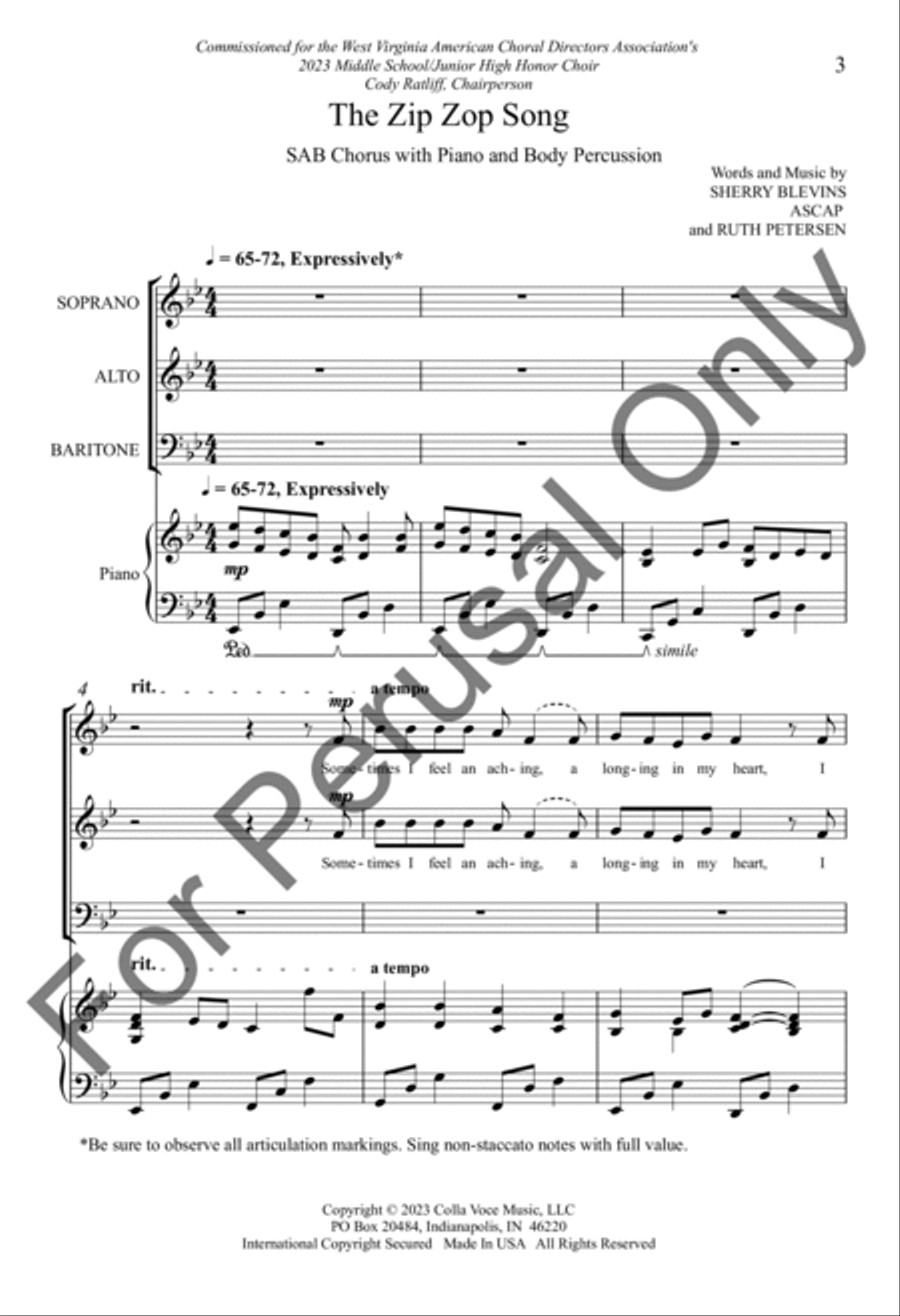 The Zip Zop Song The Zip Zop Song 3-Part scores gallery preview page 2