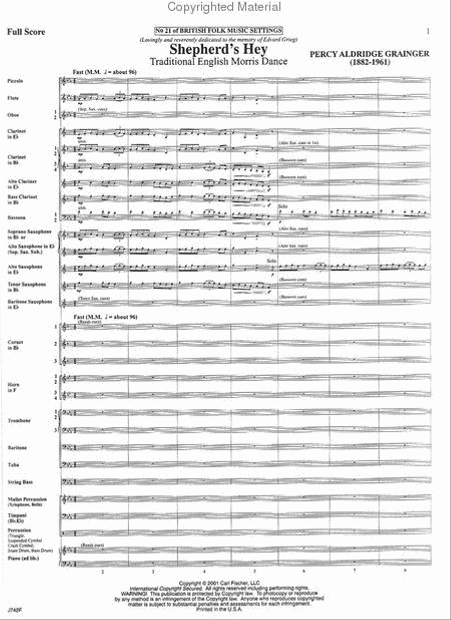 Shepherd's Hey Concert Band scores gallery preview page 2