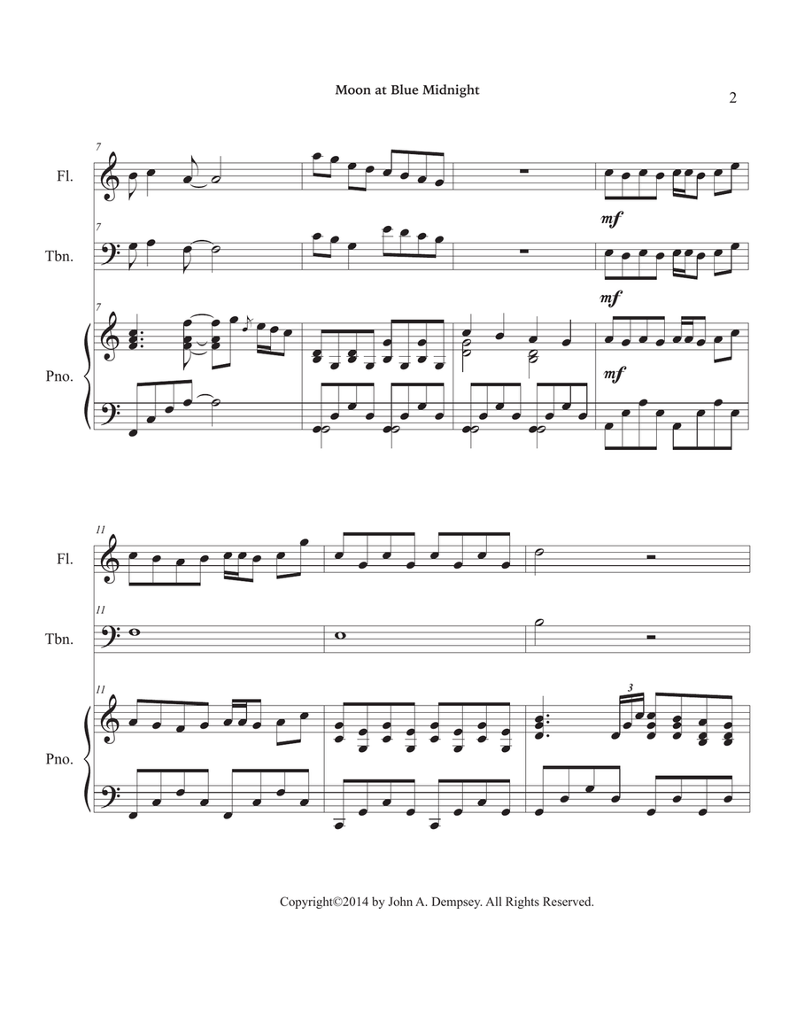 Moon at Blue Midnight (Trio for Flute, Trombone and Piano) Moon at Blue Midnight (Trio for Flute, Trombone and Piano) Small Ensemble scores gallery preview page 6
