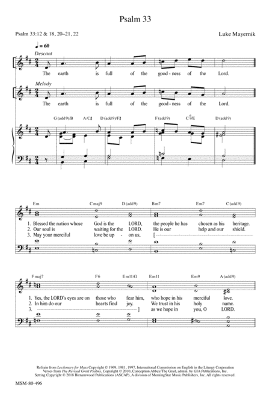 Psalm 33 Psalm 33 4-Part scores gallery preview page 1