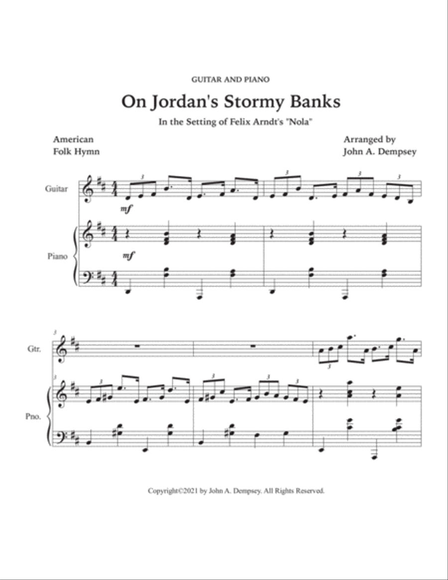 On Jordan's Stormy Banks (Guitar and Piano) Guitar scores gallery preview page 5