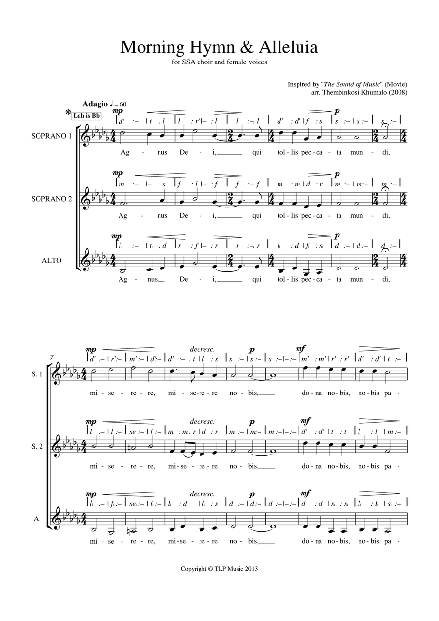 Morning Hymn & Alleluia SSA scores gallery preview page 1