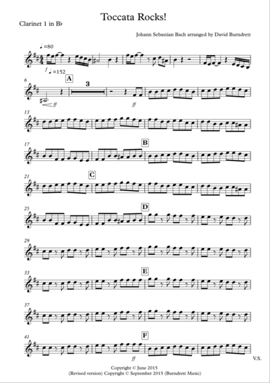 Toccata by Bach Rocks! for Clarinet Quartet Clarinet Quartet scores gallery preview page 4