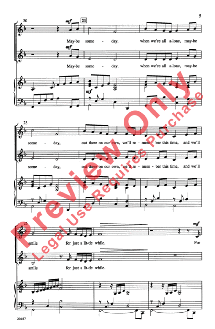 For Just a Little While 2-Part scores gallery preview page 5