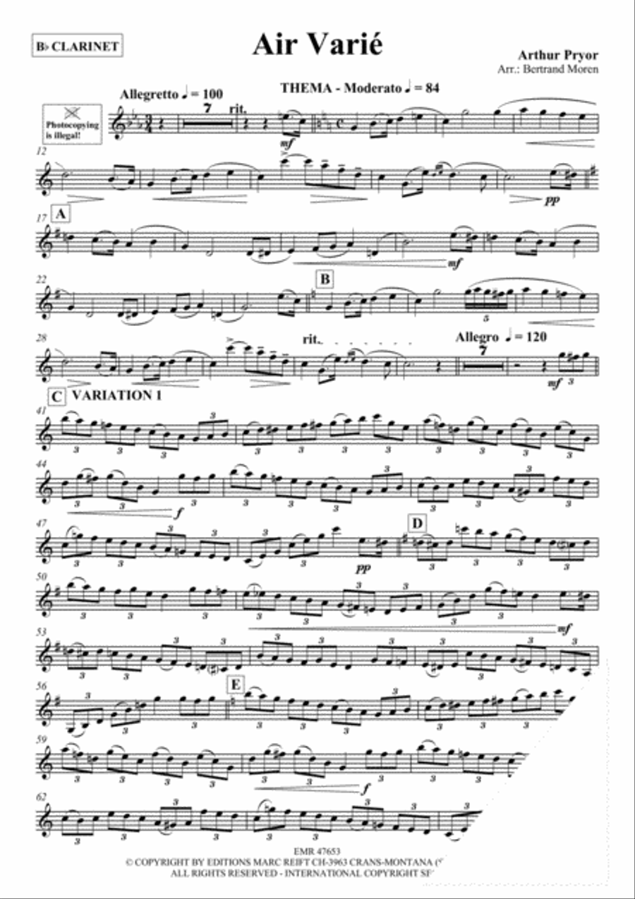 Air Varie Clarinet Solo scores gallery preview page 3
