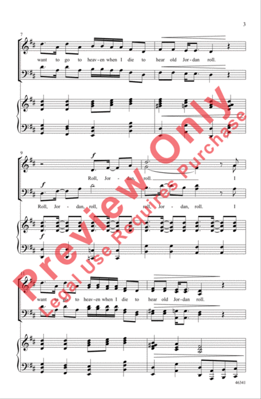 Roll, Jordan, Roll Roll, Jordan, Roll 4-Part scores gallery preview page 3