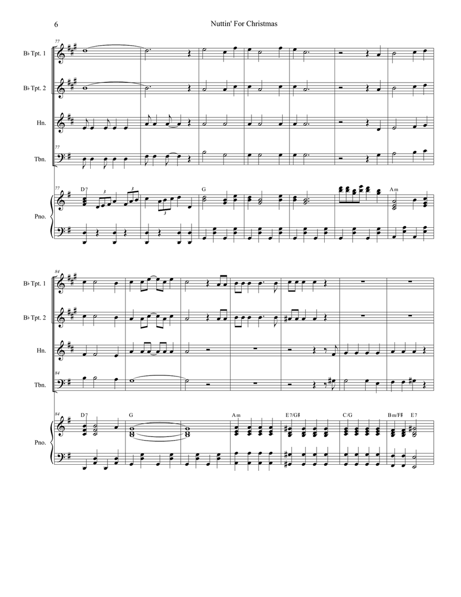 Nuttin' For Christmas Brass Ensemble scores gallery preview page 6