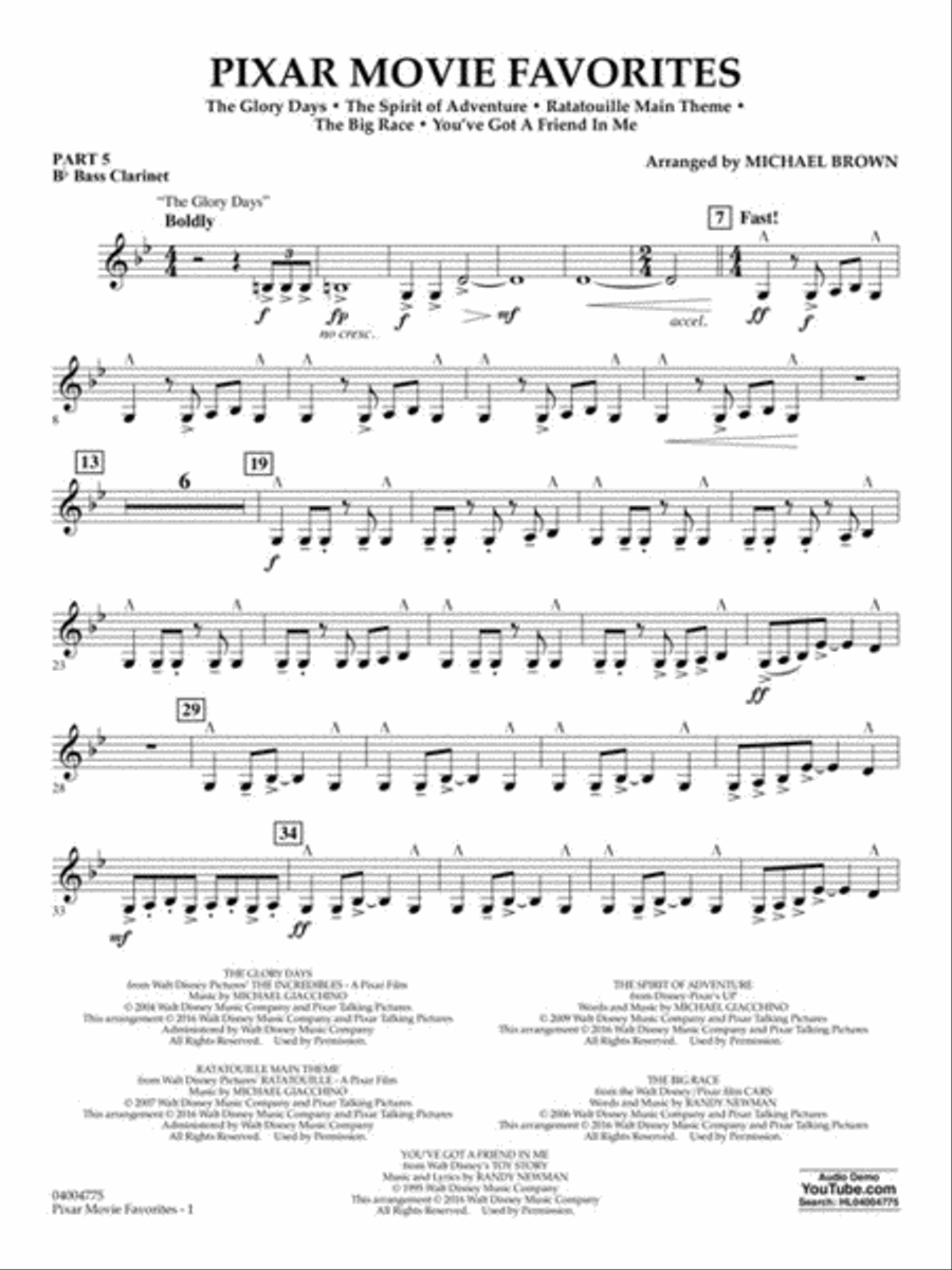 Pixar Movie Favorites Concert Band scores gallery preview page 8