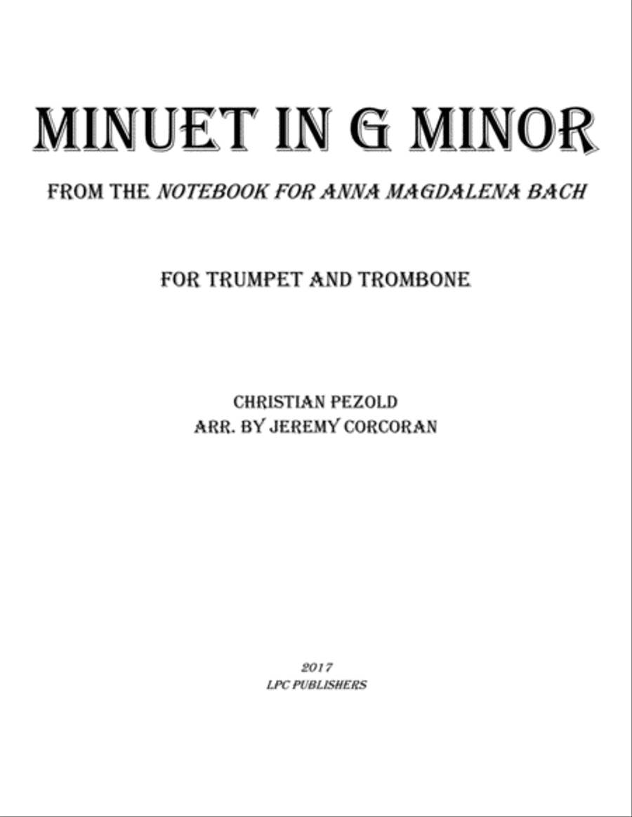 Minuet in G Minor from Notebook for Anna Magdelena Bach Brass Duet scores gallery preview page 1