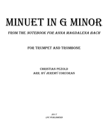 Minuet in G Minor from Notebook for Anna Magdelena Bach image number null