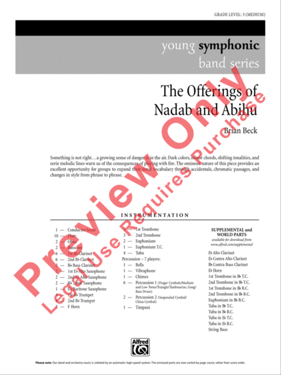The Offerings of Nadab and Abihu Concert Band scores gallery preview page 2