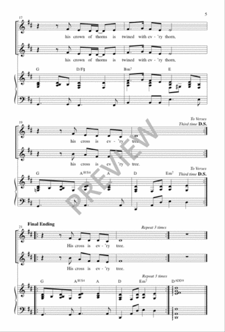 His Cross Is Every Tree 2-Part scores gallery preview page 5